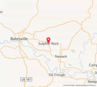Map of Sulphur Rock, Arkansas