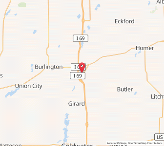 Map of Tekonsha, Michigan