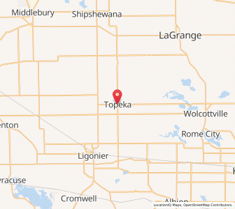 Map of Topeka, Indiana