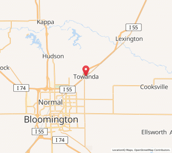 Map of Towanda, Illinois