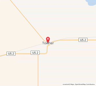 Map of Towner, North Dakota