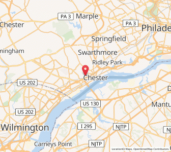 Map of Upland, Pennsylvania