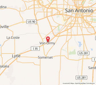 Map of Von Ormy, Texas