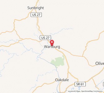 Map of Wartburg, Tennessee