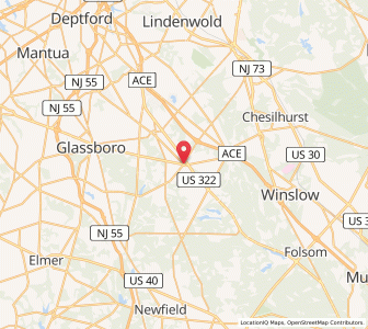 Map of Williamstown, New Jersey