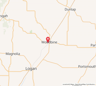 Map of Woodbine, Iowa